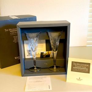 Waterford Millennium Happiness Toasting Flutes